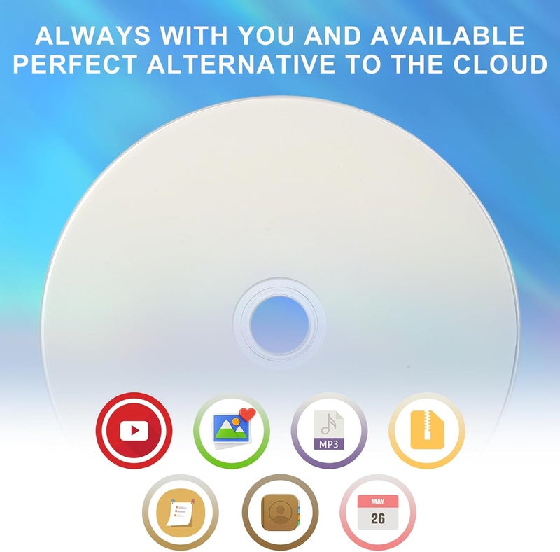 MAWFOZIN قرص BD-R TL BDTL 100GB من الدرجة الأرشيفية للمؤسسات - ثلاثي الطبقات 4X مع 5 عبوة سطح قرص فارغ قابل للطباعة بالحبر الأبيض - علبة صندوق (5) - Image 4